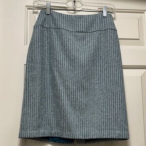 LOFT Green Herringbone Pencil Skirt size 0